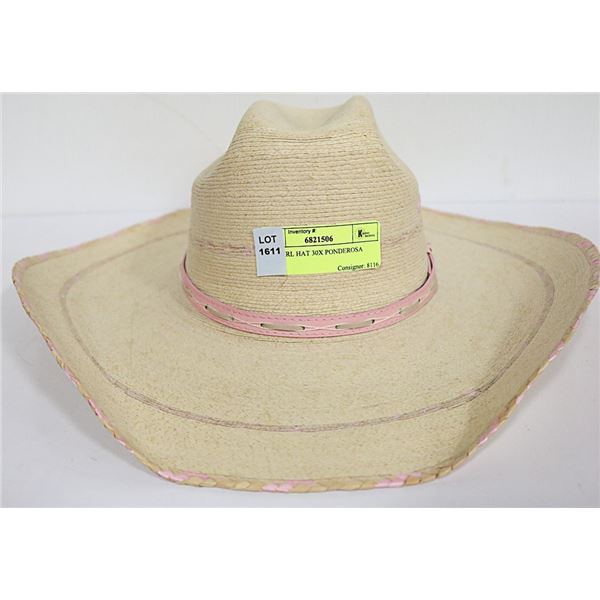 COWGIRL HAT 30X PONDEROSA TEXAS