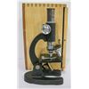 Image 1 : ANTIQUE MICROSCOPE IN WOOD CASE