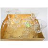 Image 1 : GOLD SERVING TRAY W/ 12 CRYSTAL GLASSES