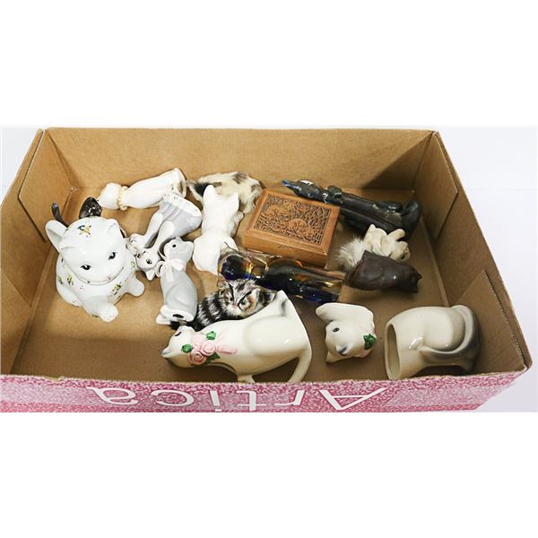 LOT OF 15 VINTAGE CAT ORNAMENTS