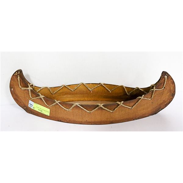WOOD MINIATURE CANOE 19"