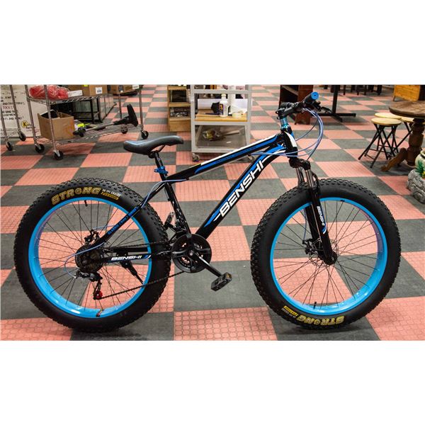 BENSHI FAT TIRE BIKE BLACK AND BLUE