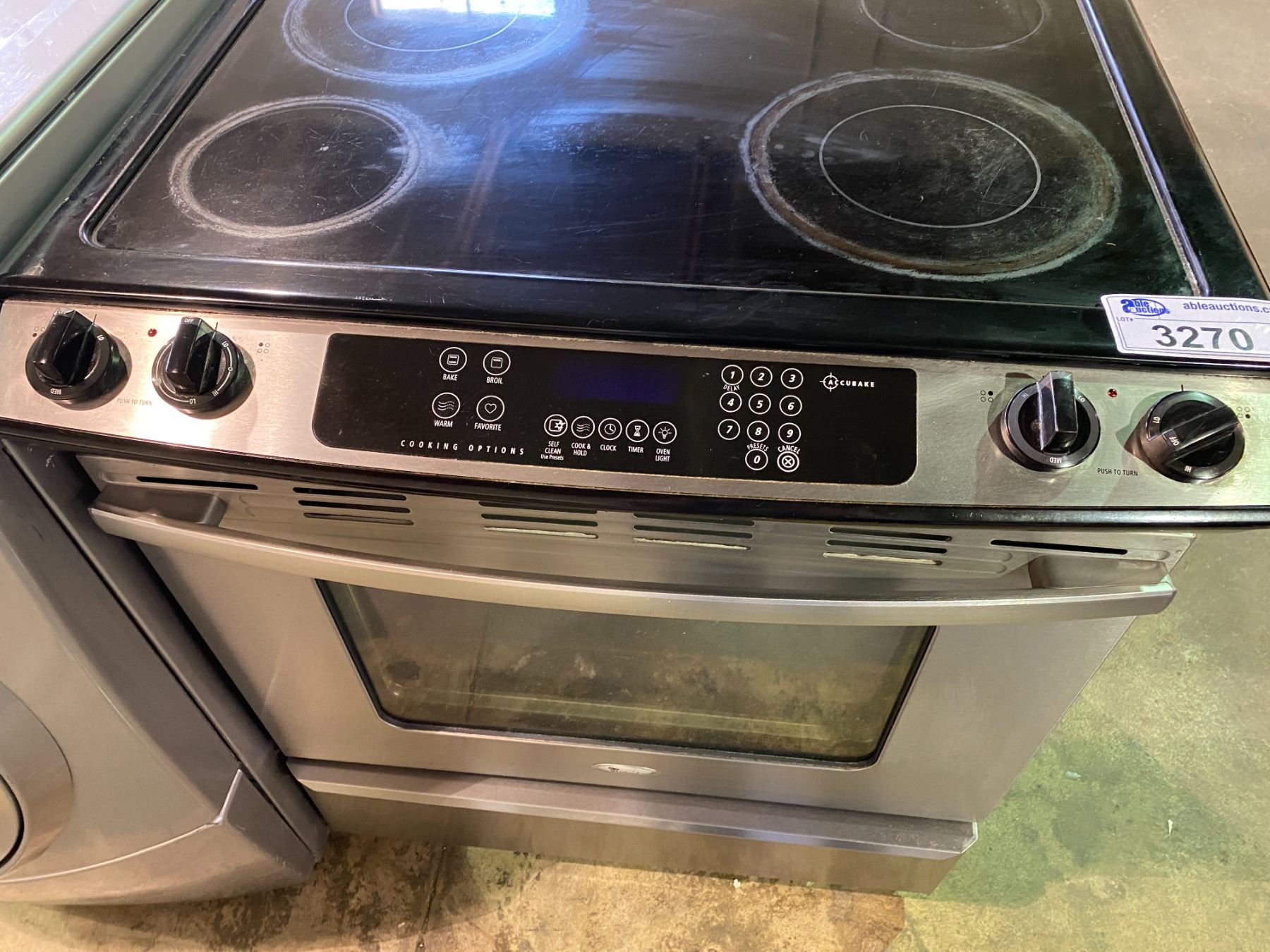WHIRLPOOL INDUCTION STOVE WITH CONVENTIONAL OVEN Able Auctions WHIRLPOOL INDUCTION STOVE WITH CONVENTIONAL OVEN Able Auctions
