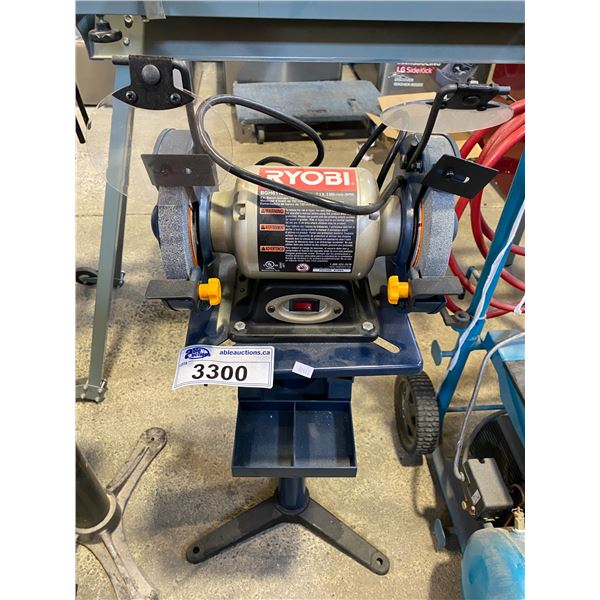RYOBI 6" BENCH GRINDER 1/2" ARBOR MODEL BGH6110SB 120V