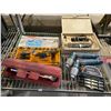 Image 2 : ASSORTED TOOLS, DRILL BITS, GRINDER, LAMINATE TRIMMER, & MORE