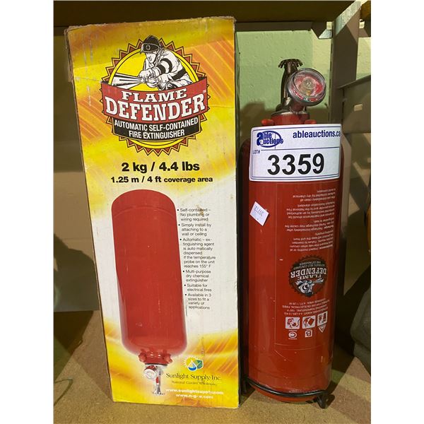 2 FLAME DEFENDER 2KG AUTOMATIC SELF-CONTAINED FIRE EXTINGUISHERS