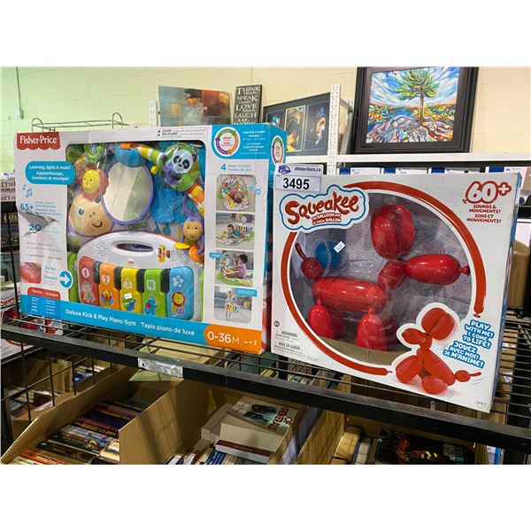 FISHER PRICE DELUXE KICK & PLAY PIANO GYM & SQUEAKEE THE BALLOON DOG