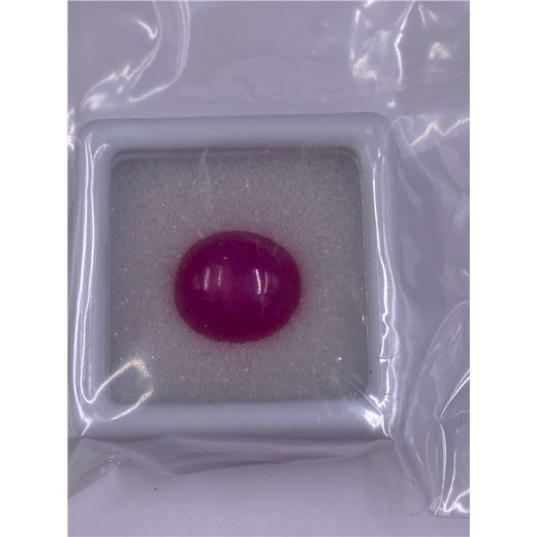 NATURAL RUBY CABOCHON 9.89CT, 12.30 X 10.80 X 6.70MM, OVAL CUT, TRANSLUCENT, MADAGASCAR, POSSIBLE