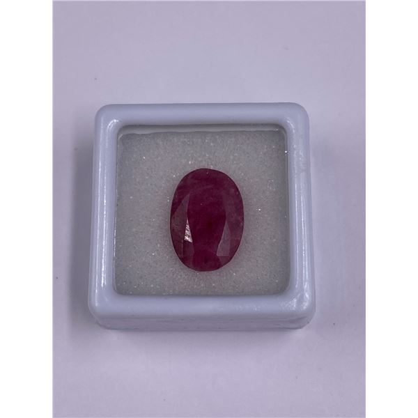 NATURAL BIG RUBY 9.65CT, 14.28 X 10.02 X 6.42MM, PURPLISH RED COLOUR, OVAL CUT, CLARITY I-SI,