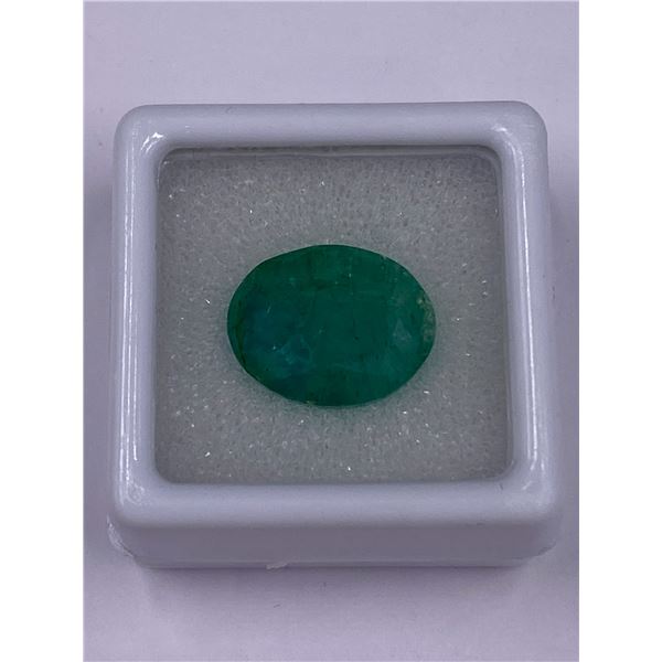 NATURAL BIG EMERALD 7.75CT, 14.07 X 11.44 X 6.31MM, EMERALD GREEN COLOUR, OVAL CUT, CLARITY VVS,