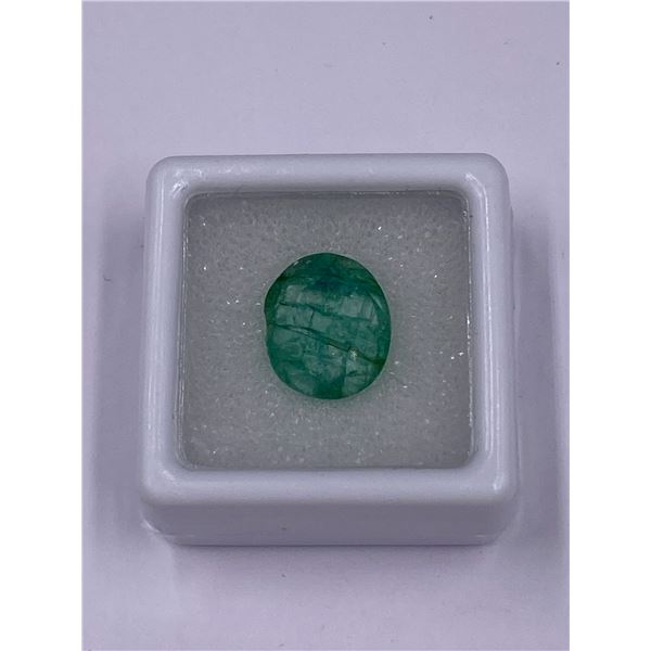 NATURAL BEAUTIFUL EMERALD 5.90CT, 12.59 X 10.64 X 6.59MM, EMERALD GREEN COLOUR, OVAL CUT, CLARITY