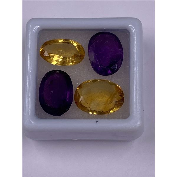 AMETHYST AND GOLDEN CITRINE 14.80CT, 11 X 9 X 5MM, OVAL CUT, CLARITY VVS, BRAZIL, UNTREATED
