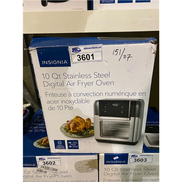 INSIGNIA 10 QT STAINLESS STEEL DIGITAL AIR FRYER OVEN