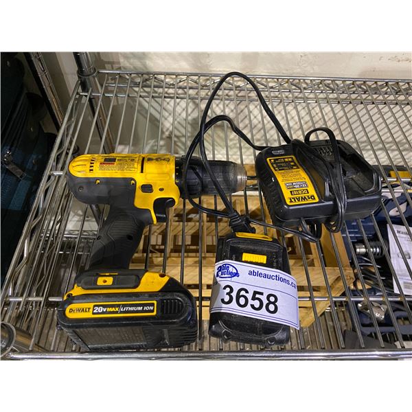 DEWALT CORDLESS DRILL DRIVER DCD771 WITH 2 BATTERIES & CHARGER