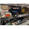 Image 1 : PORTABLE CHARCOAL GRILL, SWIVELBOARD, FAMILY FISHING ROD, TENNIS RACKET, CAMCORDER