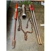 Image 1 : FENCE/POST/POLE TOOLS & CHAIN WITH HOOKS