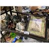 Image 1 : FRAMED ART, CANDLE HOLDERS, PROPANE CANISTERS, BAG OF SOCCER BALLS, MINI COOLER, & MORE