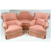 Image 1 : A PAIR OF LOUIS MITTMAN PINK SILK UPHOLSTERED CLUB CHAIRS