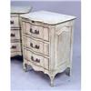 Image 2 : A PAIR OF FRENCH PROVINCIAL STYLE WHITE-PAINTED MARBLE TOP BEDSIDE COMMODES