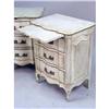 Image 3 : A PAIR OF FRENCH PROVINCIAL STYLE WHITE-PAINTED MARBLE TOP BEDSIDE COMMODES