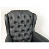 Image 2 : A BLUE LEATHERETTE SWIVELING CLUB CHAIR