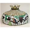 Image 1 : A LARGE TIFFANY STYLE STAINED GLASS HANGING SHADE