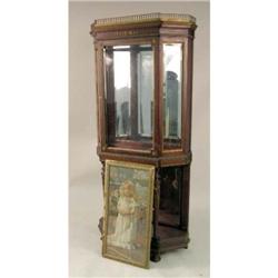 A LOUIS XVI-STYLE ACAJOU AND BRONZE DORE CABINET VITRINE
