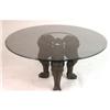 Image 2 : A TRIPLE-LION-BASE CAST IRON TABLE