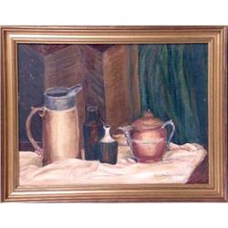 A FRAMED OIL ON BOARD