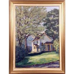 A FRAMED OIL ON CANVAS