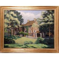 A FRAMED OIL ON CANVAS