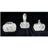 Image 1 : THREE COLORLESS GLASS DRESSER ARTICLES
