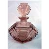 Image 2 : A ROSE COLORED GLASS PERFUME BOTTLE WITH STOPPER