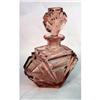 Image 3 : A ROSE COLORED GLASS PERFUME BOTTLE WITH STOPPER