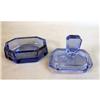 Image 5 : A GROUP OF BLUE COLORED GLASS DRESSER ARTICLES