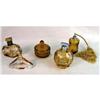 Image 1 : A GROUP OF FIVE AMBER AND COLORLESS GLASS DRESSER ARTICLES