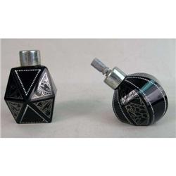 TWO ONYX GLASS ATOMIZERS
