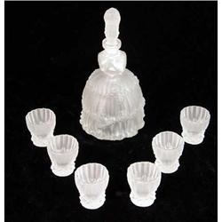 A FROSTED TO CLEAR GLASS CORDIAL SERVICE