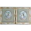Image 1 : TWO FRAMED POLYCHROME AND PARCEL-GILT DECORATED BAS RELIEF WALL PLAQUES