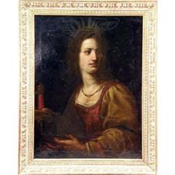 A FRAMED OIL ON CANVAS MOUNTED ON BOARD