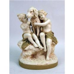 A ROYAL DUX PORCELAIN FIGURAL GROUP
