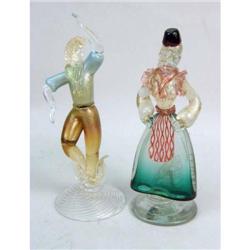 TWO MURANO GLASS FIGURES