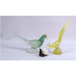 A GROUP OF THREE MURANO GLASS FIGURES OF ANIMALS