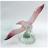 Image 1 : A PINK AND COLORLESS GLASS FIGURE  OF A SEAGULL