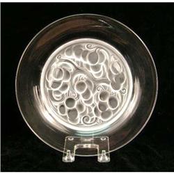 A FROSTED TO CLEAR GLASS DISH