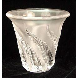 A FROSTED TO CLEAR GLASS VASE