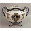 Image 6 : A POLYCHROME-DECORATED SHAPED DOUBLE HANDLED FOOTED PORCELAIN PLANTER