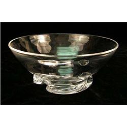 A STEUBEN COLORLESS GLASS CIRCULAR BOWL