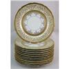 Image 2 : TWELVE PARCEL-GILT DECORATED PORCELAIN SHAPED SERVICE PLATES