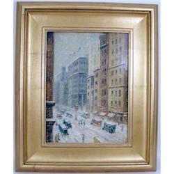 A FRAMED OIL ON BOARD